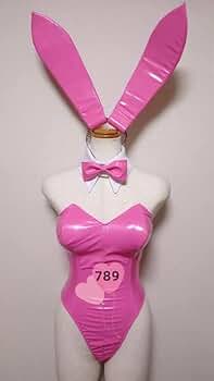 Amazon.co.jp: [QLPLYZON] エナメルバニーガール ピンク長耳 コスプレ